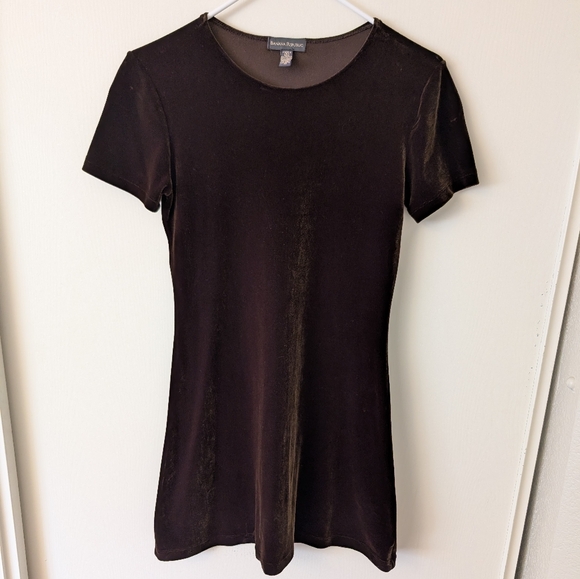 Vintage Dresses & Skirts - Vintage Y2K Banana Republic Womens XS Brown Velour Dress Classic Preppy Indie